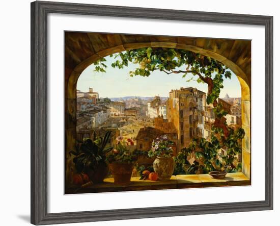 Piazza Barberini, Rome, 1830-Karl Von Bergen-Framed Giclee Print