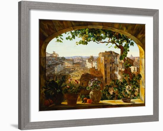 Piazza Barberini, Rome, 1830-Karl Von Bergen-Framed Giclee Print