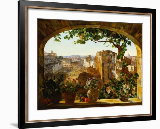 Piazza Barberini, Rome, 1830-Karl Von Bergen-Framed Giclee Print