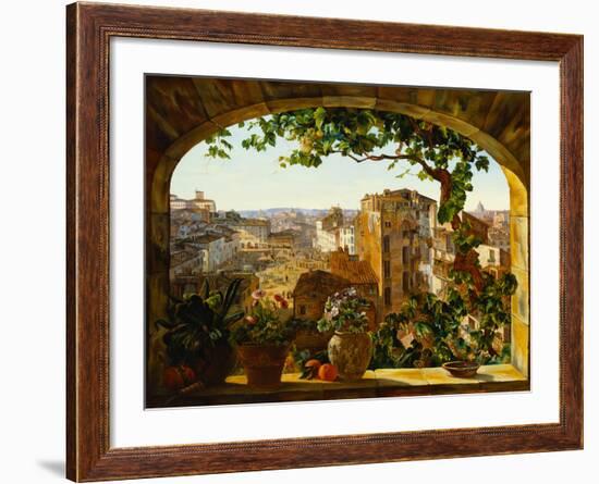 Piazza Barberini, Rome, 1830-Karl Von Bergen-Framed Giclee Print