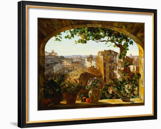 Piazza Barberini, Rome, 1830-Karl Von Bergen-Framed Giclee Print