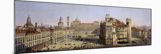 Piazza Castello, Turin-Carlo Bossoli-Mounted Giclee Print