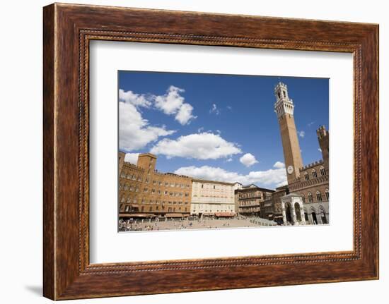 Piazza Del Campo with Palazzo Pubblico, Sienna, Tuscany, Italy-Martin Child-Framed Photographic Print