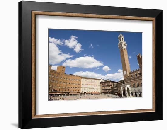 Piazza Del Campo with Palazzo Pubblico, Sienna, Tuscany, Italy-Martin Child-Framed Photographic Print