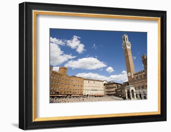 Piazza Del Campo with Palazzo Pubblico, Sienna, Tuscany, Italy-Martin Child-Framed Photographic Print