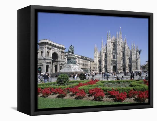 Piazza Del Duomo, Milan, Lombardy, Italy-Hans Peter Merten-Framed Premier Image Canvas