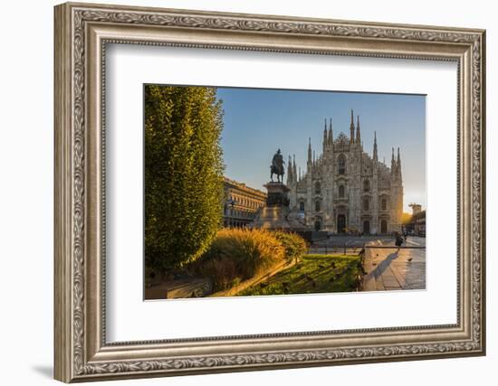 Piazza del Duomo, Milan, Lombardy, Italy-Stefano Politi Markovina-Framed Photographic Print