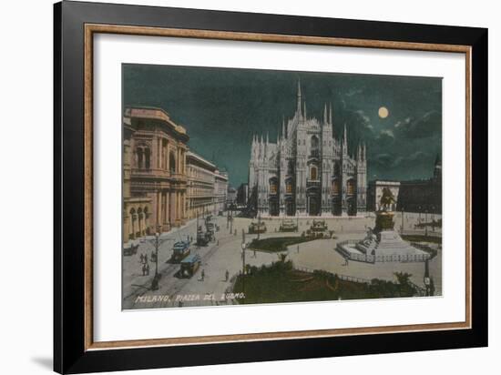 Piazza Del Duomo, Milan. Postcard Sent in 1913-Italian Photographer-Framed Giclee Print