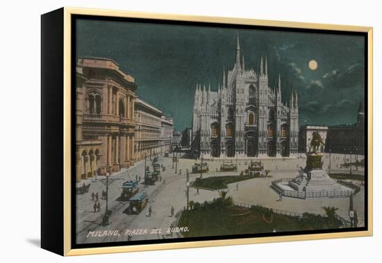 Piazza Del Duomo, Milan. Postcard Sent in 1913-Italian Photographer-Framed Premier Image Canvas