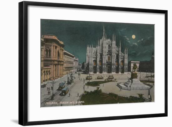 Piazza Del Duomo, Milan. Postcard Sent in 1913-Italian Photographer-Framed Giclee Print