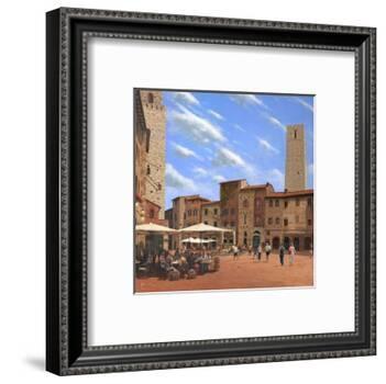 Piazza Della Cisterna San Gimignano Tuscany-Richard Harpum-Framed Art Print