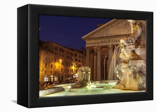 Piazza Della Rotonda and the Pantheon, Rome, Lazio, Italy, Europe-Julian Elliott-Framed Premier Image Canvas