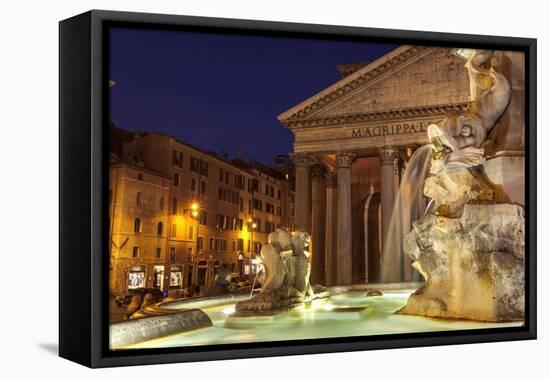 Piazza Della Rotonda and the Pantheon, Rome, Lazio, Italy, Europe-Julian Elliott-Framed Premier Image Canvas