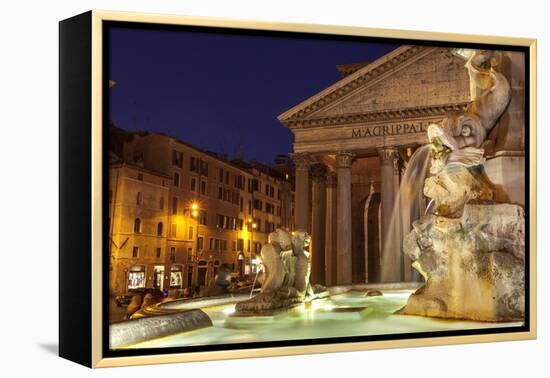 Piazza Della Rotonda and the Pantheon, Rome, Lazio, Italy, Europe-Julian Elliott-Framed Premier Image Canvas