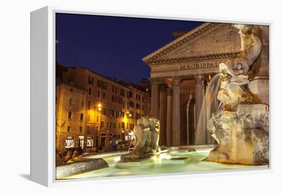 Piazza Della Rotonda and the Pantheon, Rome, Lazio, Italy, Europe-Julian Elliott-Framed Premier Image Canvas