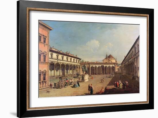 Piazza Della Santissima Annunziata, Florence-Bernardo Bellotto-Framed Giclee Print