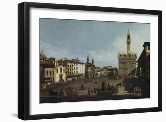 Piazza Della Signoria, Florence. (1740/45)-Bernardo Bellotto-Framed Giclee Print