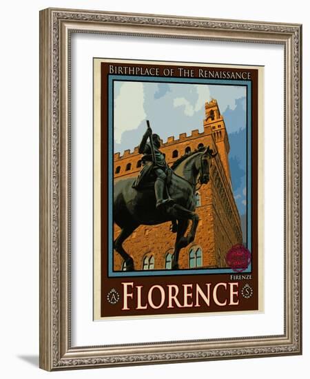 Piazza Della Signoria. Florence Italy 4-Anna Siena-Framed Giclee Print