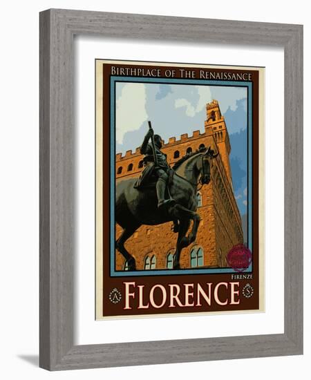 Piazza Della Signoria. Florence Italy 4-Anna Siena-Framed Giclee Print