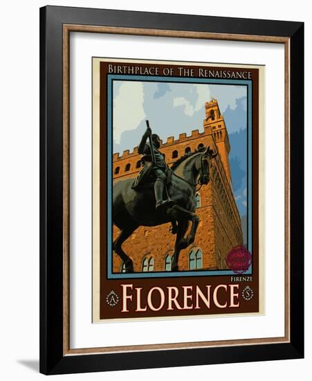 Piazza Della Signoria. Florence Italy 4-Anna Siena-Framed Giclee Print