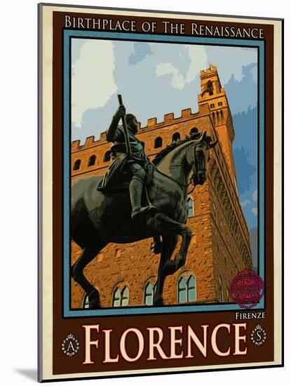 Piazza Della Signoria. Florence Italy 4-Anna Siena-Mounted Giclee Print