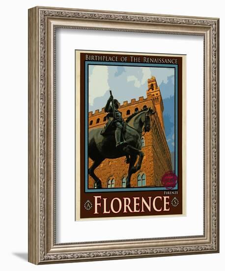 Piazza Della Signoria. Florence Italy 4-Anna Siena-Framed Giclee Print