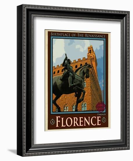 Piazza Della Signoria. Florence Italy 4-Anna Siena-Framed Giclee Print