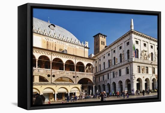 Piazza delle Erbe Square, Palazzo della Ragione Town Hall, Padua, Veneto, Italy, Europe-Marco Brivio-Framed Premier Image Canvas