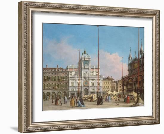 Piazza Di San Marco Looking Towards the Clock Tower-Francesco Guardi-Framed Giclee Print