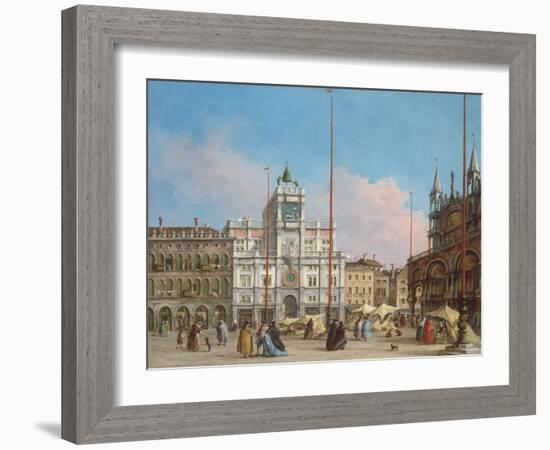 Piazza Di San Marco Looking Towards the Clock Tower-Francesco Guardi-Framed Giclee Print