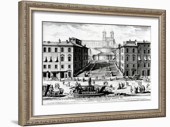 Piazza Di Spagna, C.1740 (Engraving)-Giuseppe Vasi-Framed Giclee Print