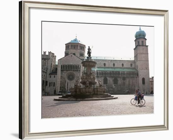 Piazza Duomo, with the Statue of Neptune, Trento, Trentino, Italy-Michael Newton-Framed Photographic Print