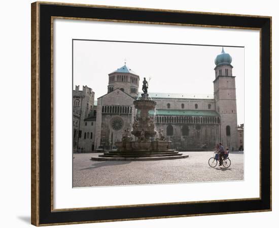 Piazza Duomo, with the Statue of Neptune, Trento, Trentino, Italy-Michael Newton-Framed Photographic Print