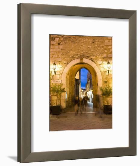 Piazza Ix Aprile, Gateway Through Torre Dell Orologio, Taormina, Sicily, Italy-Martin Child-Framed Photographic Print