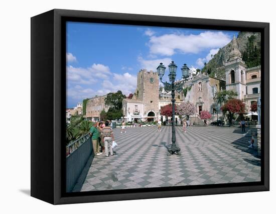 Piazza Ix Aprile, Taormina, Sicily, Italy-Peter Thompson-Framed Premier Image Canvas