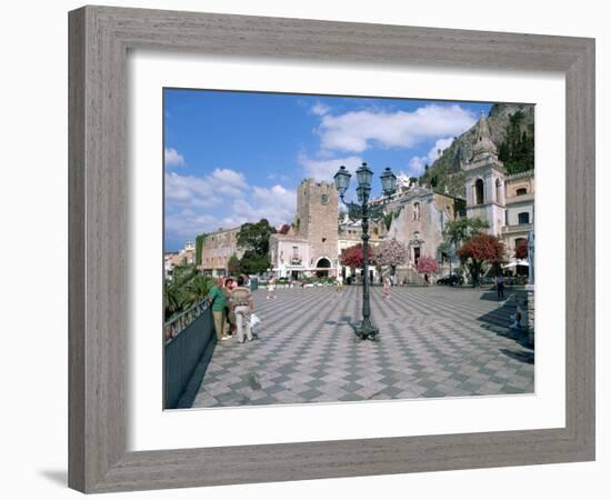 Piazza Ix Aprile, Taormina, Sicily, Italy-Peter Thompson-Framed Photographic Print