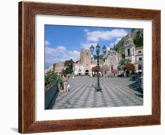 Piazza Ix Aprile, Taormina, Sicily, Italy-Peter Thompson-Framed Photographic Print