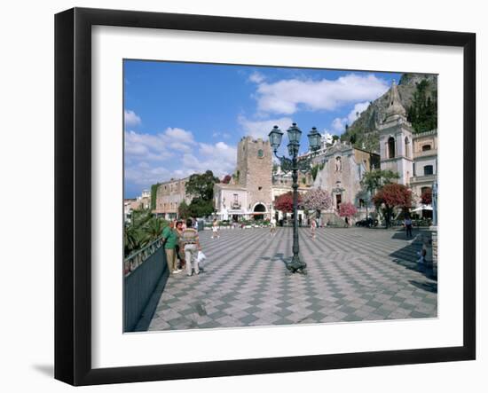 Piazza Ix Aprile, Taormina, Sicily, Italy-Peter Thompson-Framed Photographic Print