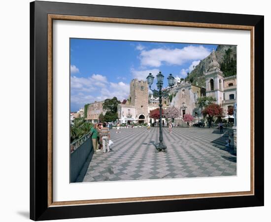 Piazza Ix Aprile, Taormina, Sicily, Italy-Peter Thompson-Framed Photographic Print