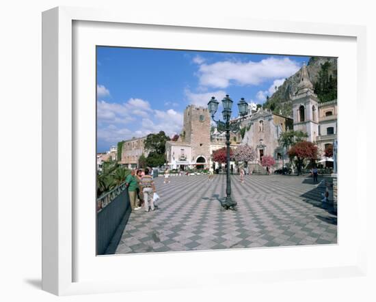 Piazza Ix Aprile, Taormina, Sicily, Italy-Peter Thompson-Framed Photographic Print