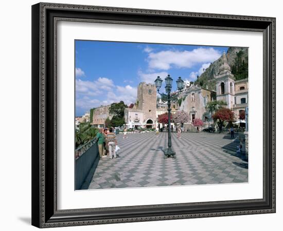 Piazza Ix Aprile, Taormina, Sicily, Italy-Peter Thompson-Framed Photographic Print