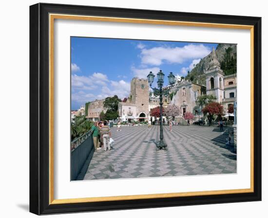 Piazza Ix Aprile, Taormina, Sicily, Italy-Peter Thompson-Framed Photographic Print