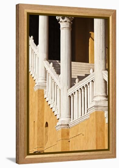 Piazza Municipale 15th Century Gala Staircase Ferrara Emilia-Romagna Italy-Julian Castle-Framed Stretched Canvas