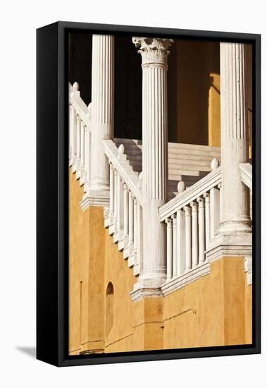 Piazza Municipale 15th Century Gala Staircase Ferrara Emilia-Romagna Italy-Julian Castle-Framed Stretched Canvas