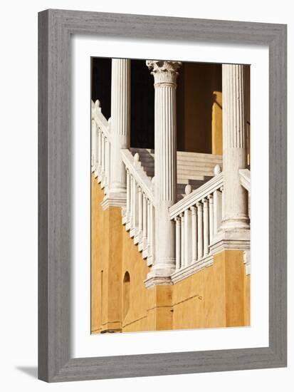 Piazza Municipale 15th Century Gala Staircase Ferrara Emilia-Romagna Italy-Julian Castle-Framed Photo