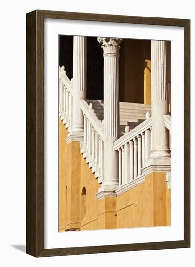 Piazza Municipale 15th Century Gala Staircase Ferrara Emilia-Romagna Italy-Julian Castle-Framed Photo