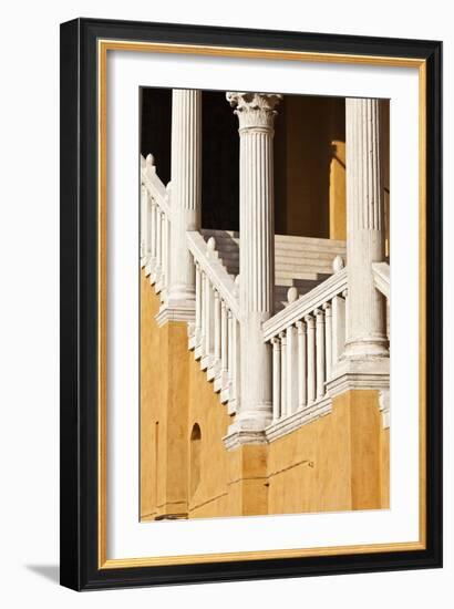 Piazza Municipale 15th Century Gala Staircase Ferrara Emilia-Romagna Italy-Julian Castle-Framed Photo