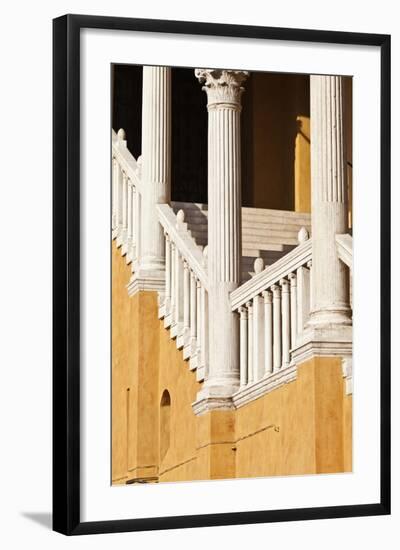 Piazza Municipale 15th Century Gala Staircase Ferrara Emilia-Romagna Italy-Julian Castle-Framed Photo