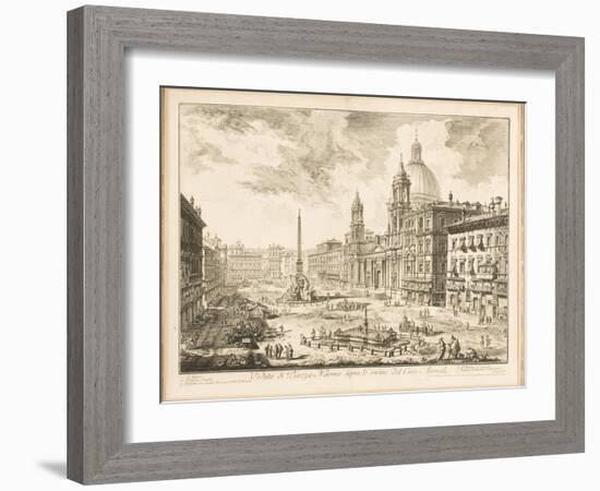 Piazza Navona, Plate from 'Vedute Di Roma', 1751-Giovanni Battista Piranesi-Framed Giclee Print