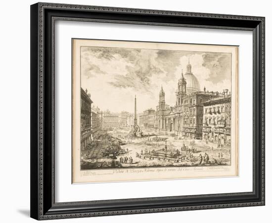 Piazza Navona, Plate from 'Vedute Di Roma', 1751-Giovanni Battista Piranesi-Framed Giclee Print